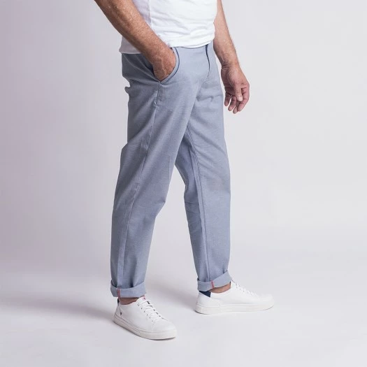 1083 CHINO CAROTTE 168 Coton Bio Pique Flex Bleu Homme acheter en ligne 4
