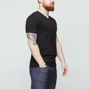 1083 T-SHIRT COL V 301 UNI Coton Bio Noir Homme a Prix Discount 9