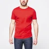magasin pour 1083 T-SHIRT COL ROND 302 UNI Coton Bio Rouge Homme 14