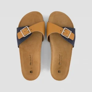 1083 SANDALES 922 Coton Bio Cuir Superdenim/camel Unisexe offre spéciale 14