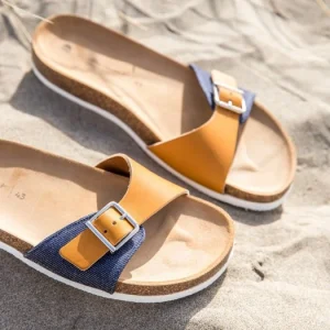 1083 SANDALES 922 Coton Bio Cuir Superdenim/camel Unisexe offre spéciale 18
